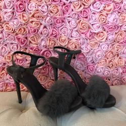 Michael Kors Shoes | Michael Kors Sandals With Fur | Color: Gray | Size: 8.5