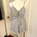 American Eagle Outfitters Pants & Jumpsuits | American Eagle Striped Romper | Color: Cream/White | Size: M