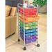 Rebrilliant 10 Drawer Storage Organizer Cart Plastic/Metal in Red/Orange/Green | 38.2 H x 12.8 W x 15.3 D in | Wayfair FZV1180 24546123