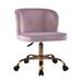 Everly Quinn Swivel Vanity Chair w/ 360 Degree Rotation Modern Makeup Seat w/ Adjustable Height Upholstered in Indigo | 20.9 W x 22 D in | Wayfair