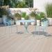 Zipcode Design™ Malbon 35.25" Round Indoor-Outdoor Steel Patio Table-Umbrella Hole-Restaurant Seating Metal in Blue | Wayfair