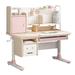 Zoomie Kids Tanksley 43.3" W Writing Desk w/ Hutch Wood/Metal in Brown/White | 49.1 H x 43.3 W x 23.6 D in | Wayfair