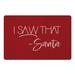 Red 27 x 18 x 1 in Kitchen Mat - The Holiday Aisle® Heflin Santa Saw That Kitchen Mat | 27 H x 18 W x 1 D in | Wayfair