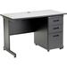 Interion Office Desk w/ 3 Drawers Wood/Metal in Black/Brown/Gray | 29" H x 48" W x 24" D | Wayfair 670078GY