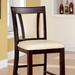 Wooden Counter Height Chair With Padded Seat and Back, Pack of 2, Brown & Ivory - 41.75 H x 22.75 W x 19.5 L Inches