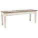 Rectangular Wooden Bench with Under seat Storage, Antique White and Brown - 18 H x 15 W x 42 L Inches