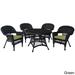 5-piece Espresso Resin Wicker Dining Set