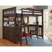 Highlands Full Loft Bed with Desk and Chair, Espresso