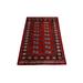 Shahbanu Rugs Rich Red Pure Wool Hand Knotted Mori Bokara with Geometric Medallions Design Oriental Rug (3'0" x 4'9")