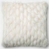 Faux-fur White Textured 22-inch Throw Pillow or Pillow Cover