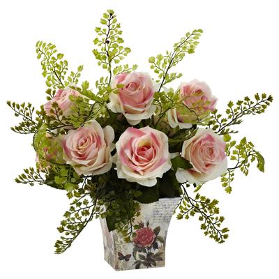 Rose & Maiden Hair w/Floral Planter - 13