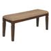 Fabric Upholstered Solid Wooden Bench, Light & Dark Brown - 18 H x 17 W x 44 L Inches