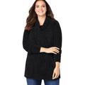 Plus Size Women's Chenille Cowlneck by Woman Within in Black (Size M) Pullover