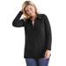 Plus Size Women's Chenille Zip Cable Cardigan by Woman Within in Black (Size 4X)