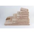 Natural Eco Towels 7 pc Bathroom Towel Set 2 face Flannels 2 Hand towels 2 Bath towels 1 large sheet Kind Planet Recycled Yarns Sustainable 600 GSM luxury Feel (Latte)