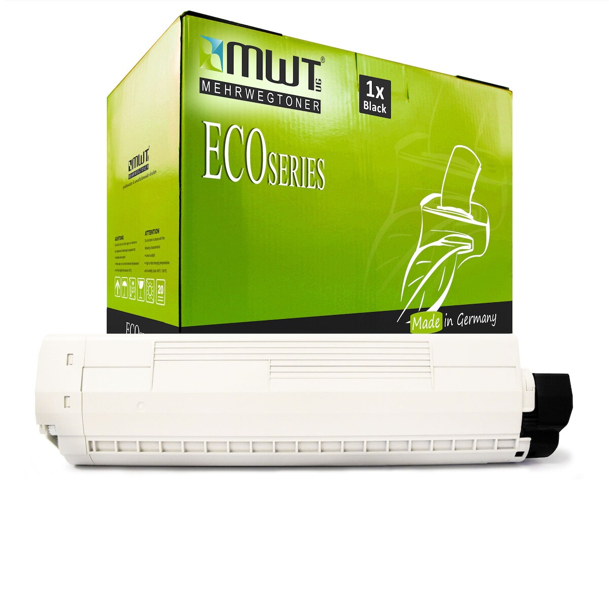 1 Mehrwegtoner kompatible Lasertoner ersetzt OKI 44059260 Schwarz Image