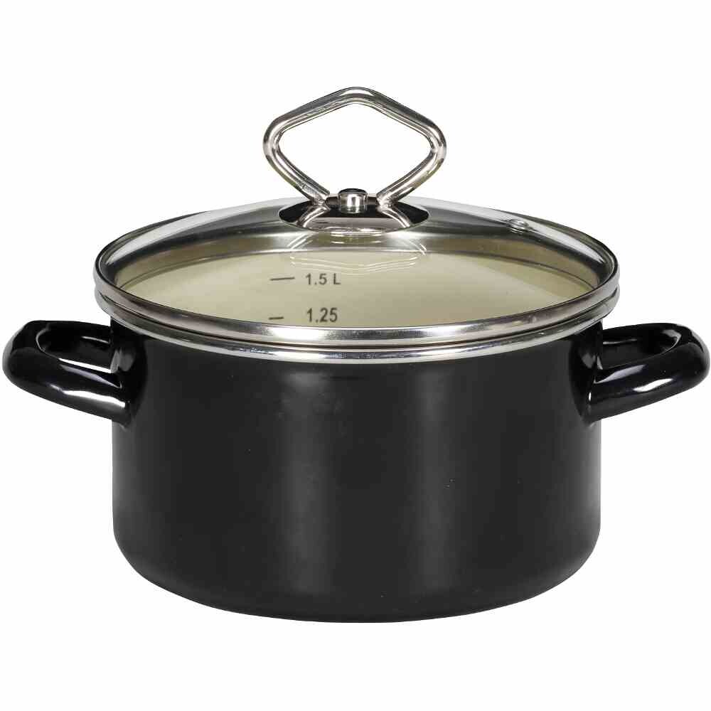 KRÜGER Triest Fleischtopf "Triest" 24 cm Emaille weiß Image