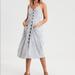 American Eagle Outfitters Dresses | American Eagle Striped Midi Dress | Color: Gray/White | Size: S