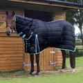 Gallop Equestrian Trojan 300g Indoor Horse Stable Rug Full Neck Combo (6'3'', Black/Sky)