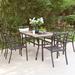 Lark Manor™ Alyah Rectangular 6 - Person 61.42" Long Outdoor Dining Set Plastic/Metal in Black | 61.42 W x 37.8 D in | Wayfair