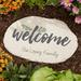 Personalization Mall Cozy Home Personalized Round Garden Stone - 7.5" x 12" Resin/Plastic in Gray | 7.5 H x 12 W x 0.5 D in | Wayfair 24157-L