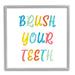 Stupell Industries Brush Your Teeth Dental Hygiene Typography White Framed Giclee Texturized Art By Daphne Polselli Canvas | Wayfair