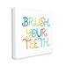 Stupell Industries Fun Bathroom Sign Brush Your Teeth Rules Oversized Black Framed Giclee Texturized Art By Daphne Polselli Canvas | Wayfair