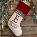 Personalization Mall Festive Foliage Personalized Christmas Stocking Polyester in Red | 19.5 H x 7.5 W in | Wayfair 27877-B