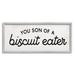 Stupell Industries You Son Of A Biscuit Eater Funny Slang Gray Farmhouse Rustic Framed Giclee Texturized Art By Daphne Polselli in Brown | Wayfair