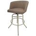 Winston Porter Swivel Tilt Counter Metal Bar Stool 26" Joey - Basin Beige - Beige Upholstered/Metal in Black | 21 D in | Wayfair