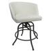 Winston Porter Behesh Swivel Tilt Counter Metal Bar Stool 26" Joey - Basin Beige - Grey Upholstered/Metal in White | 40 H x 22 W x 21 D in | Wayfair