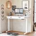 Inbox Zero Bratchell Height Adjustable Standing Desk Wood/Metal in White | 48 W x 24 D in | Wayfair 05182C26E2AE4E57ACB0FD137B721F1A