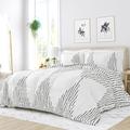Mercury Row® Rosenbloom Soft Diamond Stripe Down-Alternative Comforter Set Polyester/Polyfill/Microfiber in Gray/White | Twin | Wayfair