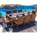 Latitude Run® Tuscany Rectangular 8 - Person 81.5" Long Outdoor Dining Set w/ Cushions Plastic/Wicker/Rattan in Brown | Wayfair