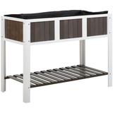 White Wooden 2 Level Elevated Raised Garden Planter Bed - 46.75 inches L x 22.5 inches W x 35 inches H