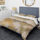 Designart 'Glam Cream and Brown Curious Sky' Glam Bedding Set - Duvet Cover & Shams