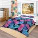 Designart 'Tropical Fruits & Palm Leaves' Tropical Bedding Set - Duvet Cover & Shams