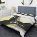 Designart 'Glam Black and Yellow I' Glam Bedding Set - Duvet Cover & Shams