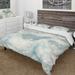 Designart 'Pale Blue Shade IV' Farmhouse Bedding Set - Duvet Cover & Shams