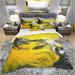 Designart 'Yellow, White and Black Marbled Acrylic' Modern & Contemporary Bedding Set - Duvet Cover & Shams