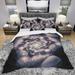 Designart 'Light Blue Fractal Flower Pattern' Modern & Contemporary Bedding Set - Duvet Cover & Shams