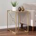 SEI Furniture Lanfranco Transitional Gold Metal Side Table