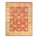 Overton Hand Knotted Wool Vintage Inspired Traditional Mogul Orange Area Rug - 8' 1" x 10' 2"