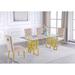 Best Quality Furniture Glass Table Top Dining Set with Tufted Backrest Upholstered Side Chairs with Gold Legs