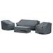 Mili 4 Piece Polyester Outdoor Patio Deluxe Furniture Covers - Gray