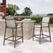 VredHom Outdoor Aluminum Bar Stools Chairs (Set of 2) - 21.9" W x 26.4" D x 43.3" H