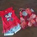 Disney Matching Sets | Girls 18 Month Bundle Short Set And Dress Minnie Mickey Disney Junior Lot Of 3 | Color: Blue/Red | Size: 18mb