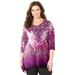 Plus Size Women's Panne Velvet Tunic by Catherines in Print Paisley (Size 5X)