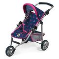 Bayer Chic 2000 - Puppenbuggy Lola, Jogging-Buggy, Puppenjogger, Puppenwagen, Stars Navy, pink, 70 x 33 x 62 cm