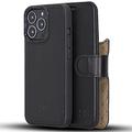 Bouletta Leather Wallet Case for iPhone 13 Pro (6.1'') - Magsafe Flip Folio Cases Magnetic Detachable RFID Phone Cover with 3 Card Slots Black